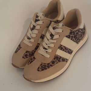 DV by Dolce Vita Leopard and Beige Women's Sneakers